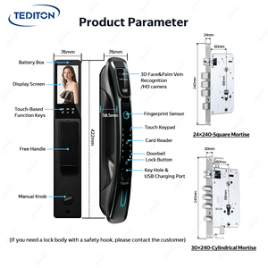 Tuya Wifi 3D riconoscimento del volto serratura intelligente della serratura della porta di qualità della serratura intelligente della porta di qualità Premium - Product Image 2
