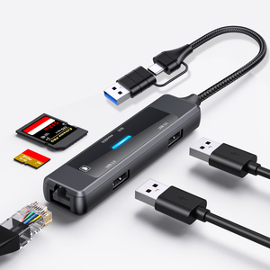 Komplette funktion 5 in 1 erweiterung dock 100 megabits netzwerkinterface usb3.0 usb2.0 100 mbit sd tf für telefon computer