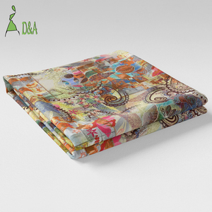 All'ingrosso piastrelle astratte e Paisley modello stampato tessuto di seta come tessuto in poliestere 100% poliestere tessuto di raso per camicie - Product Image 3