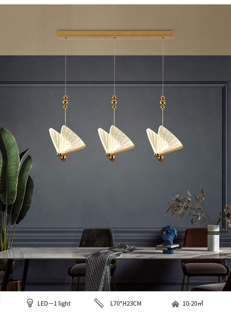 2021 New design morden Luxury restaurant Spiral staircase Duplex floor Butterfly LED pendant light