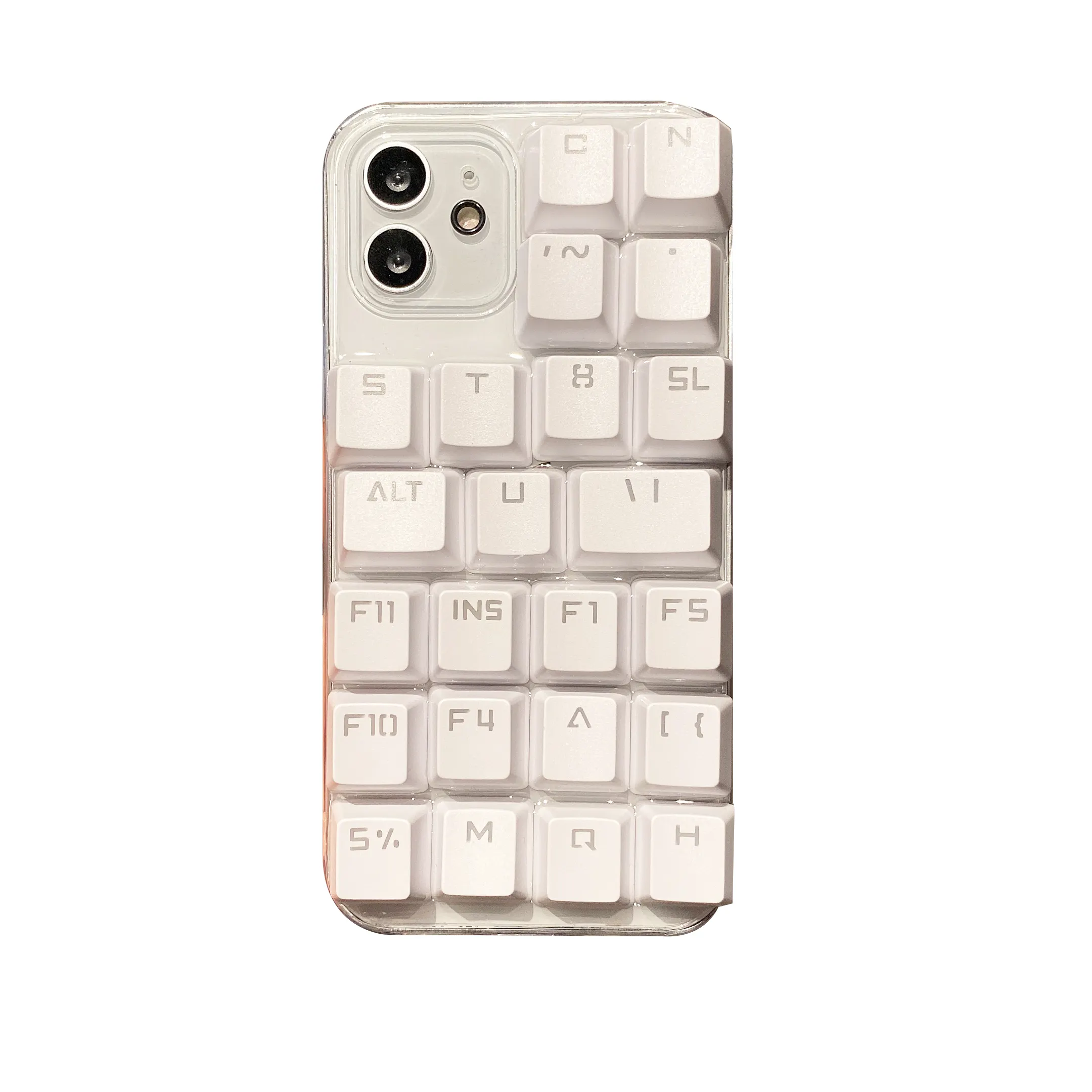 Yaratıcı klavye 3D iPhone için kılıf 14 13 Pro Max arka telefon kapak için 12 Mini 11 Pro Max X XS XR 8 7 artı SE 2020 çapa