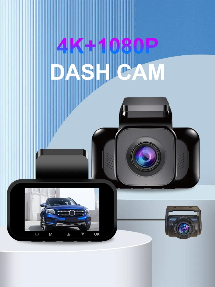 최고 판매 4K 대시 카메라 3.0 인치 전면 및 후면 듀얼 렌즈 자동차 DVR IPS 레코더 대시 캠 자동차 카메라 블랙 박스