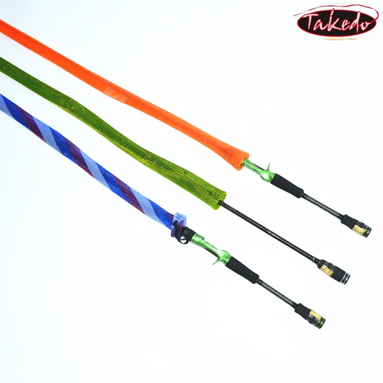 TAKEDO JX04 35 มม.* 1.7 M สีทอวัสดุมี buttonhole งูหลอด Retractable Rod ประมงฝาครอบ