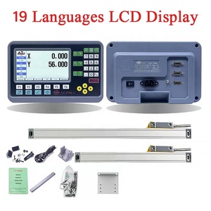 HXX Factory 19 Languages 2 Axis LCD DRO Digital Readout with 2pcs 50-1000mm <strong>Linear</strong> <strong>Scale</strong> <strong>Encoder</strong> for Milling Lathe Grinding - Product Image 2