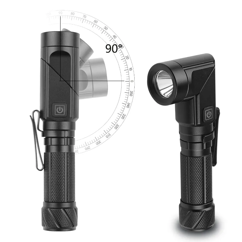 Super Bright Lanterna Zoomable USB Recarregável LED Tocha com ímã Multipurpose trabalho luz com caneta clipe mini farol