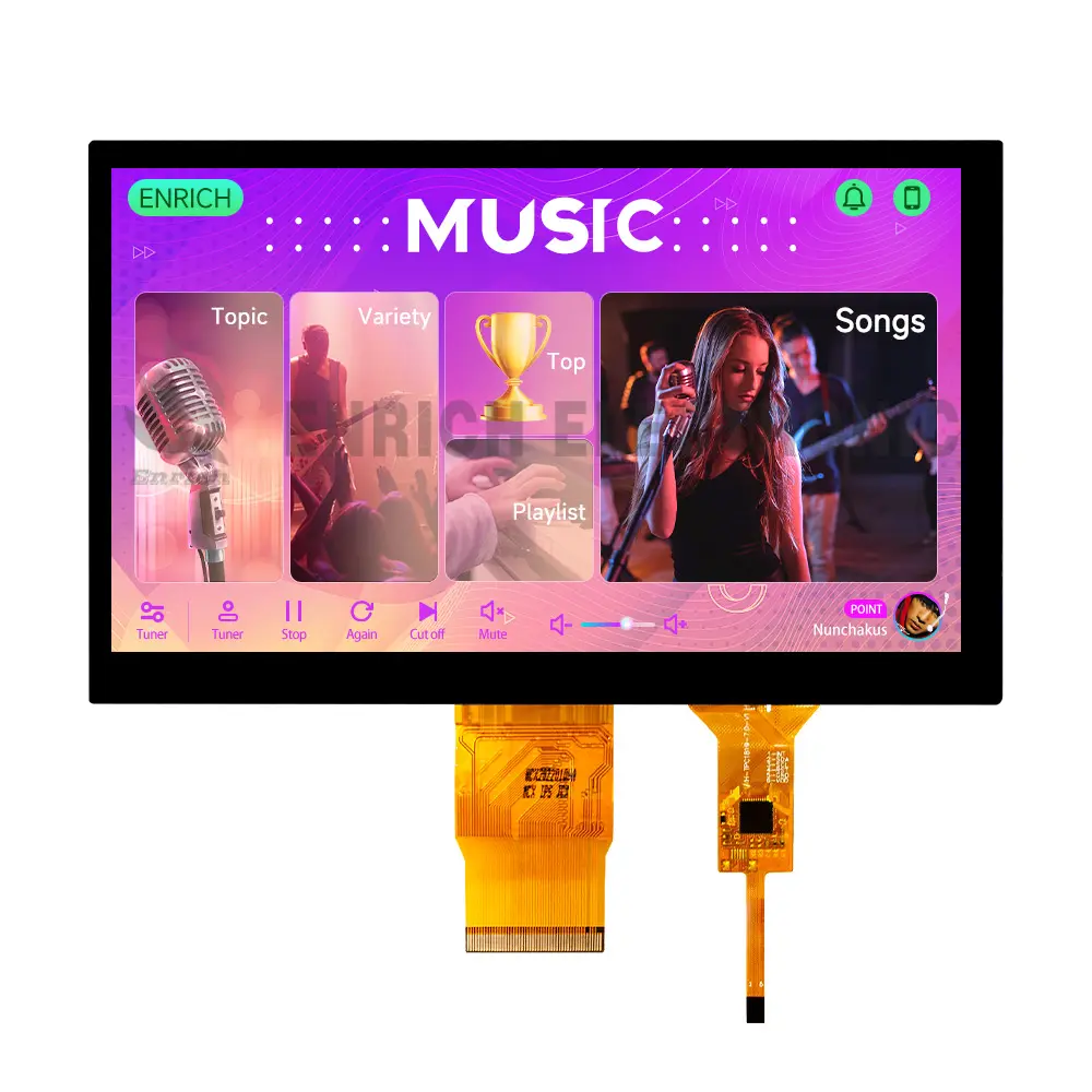 7 inch 1024x600 High Resolution TFT LCD Display Touch Screen TFT Display