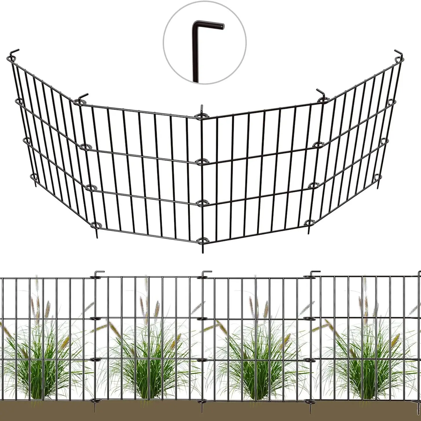 Décorez le jardin surround petite bordure de clôture avec un panneau de clôture inférieur de défense en fil métallique pour clôture d'animaux