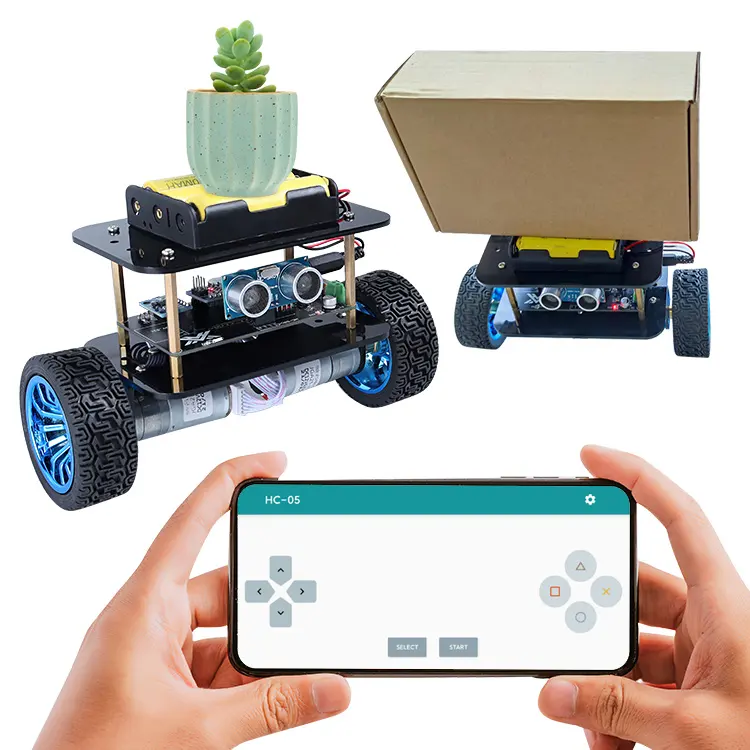 2WD Wireless Control Tracking Obstacle Avoidance Self-Balancing Robot Car Kit For Arduino