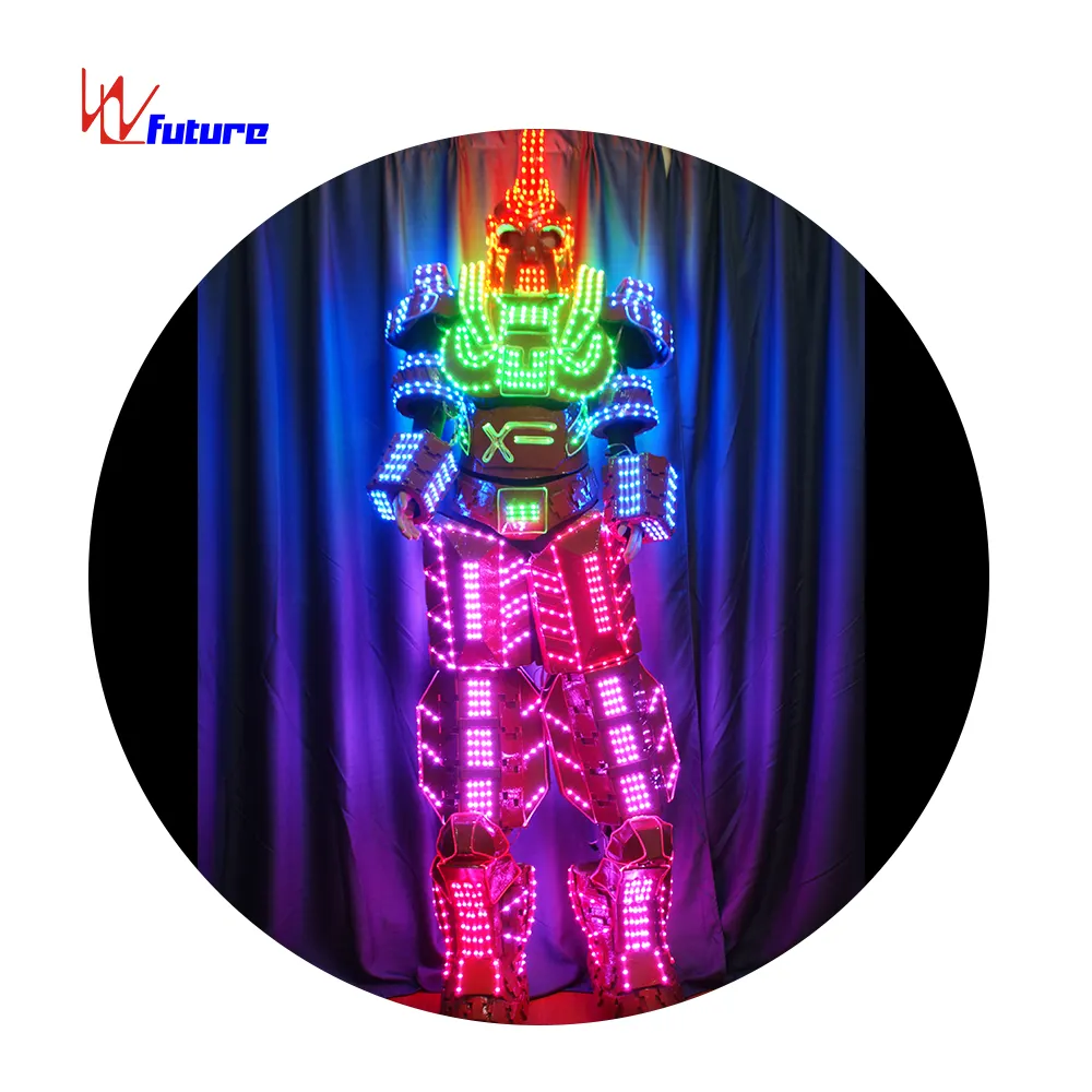 Robot gigante 3D LED disfraz robótico grande 1 pieza adultos rendimiento fibra óptica o LED Led Ballet tutú falda escenario y Ropa de baile