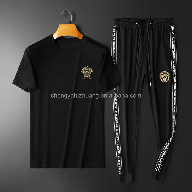 2022 Men's T-shirt Set Latest T-shirt Pants Set Factory Direct Sale