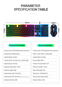 RGB Gaming <strong>Keyboard</strong> and Mouse Kit Backlit USB Wired <strong>Computer</strong> <strong>Keyboard</strong> and Mouse <strong>Combo</strong> 104 Keycaps for Pc Gamer Laptop - Product Image 6