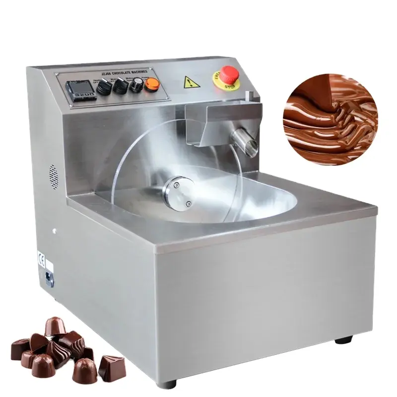 ماكينة آلية للتحكم في حرارة محل أغذية الوجبات الخفيفة لإذابة الشوكولاتة/ماكينة تشكيل الشوكولاتة الصغيرة
