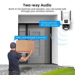 Enlace de lente dual IP66 PTZ IP Cámara exterior inalámbrica Seguridad para el hogar Detección de voz móvil Alarmas Cámaras con modo de privacidad - Product Image 4