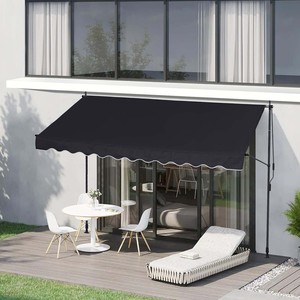 Manual Retractable Awning Adjustable Pergola <strong>Shade</strong> Cover With UV Protection Ideal for Any Window or <strong>Door</strong> Black - Product Image 4
