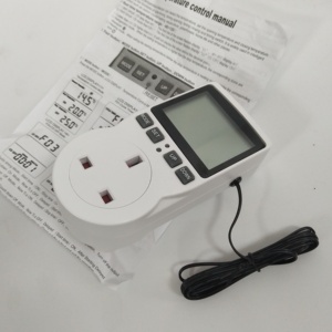 תרמוסטט בקר טמפרטורת AC 110V 220V בריטניה שקע לשקע רגולטור עם טיימר מתג חיישן בדיקה חימום קירור 16A