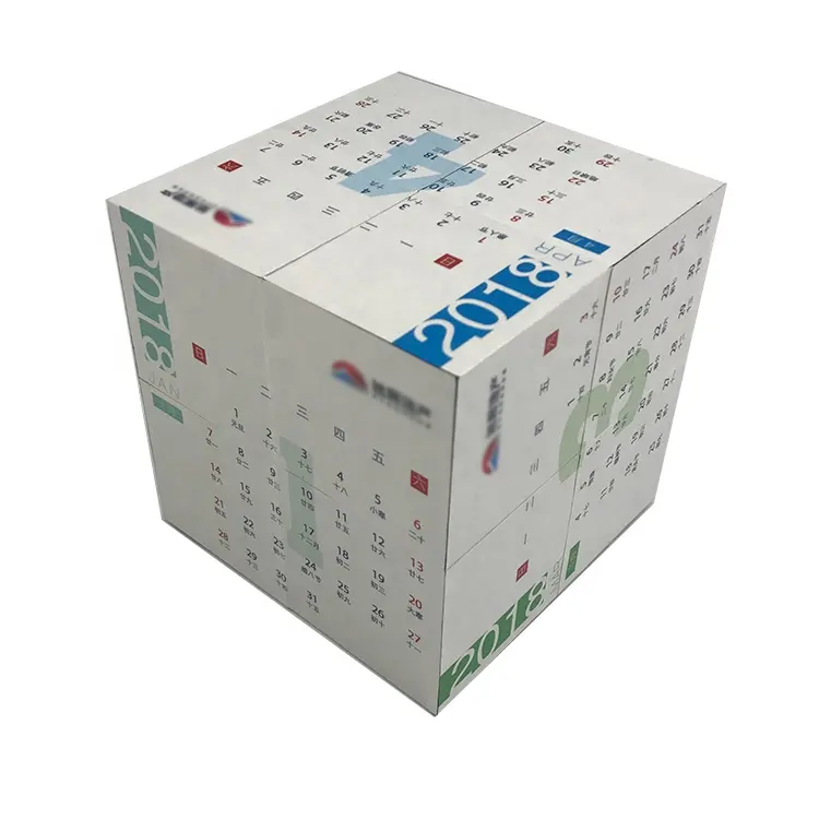 Personnalisé 2020 calendrier 12 photos de publicité d'impression photo cadeaux pliant puzzle rubix jouet cube magique de calendrier