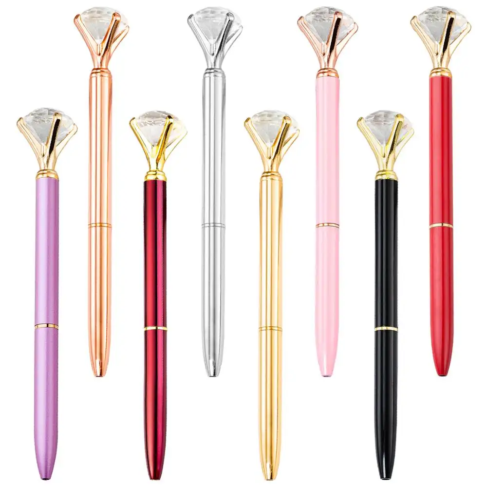 Stylo à bille en diamant, multicolore en option, impression personnalisée, logo personnalisable