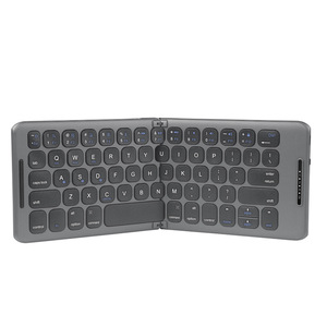 Soporte de conexión de diferentes dispositivos gris Mini doble plegable Bluetooth recargable teclado inalámbrico para teléfono tableta portátil - Product Image 1