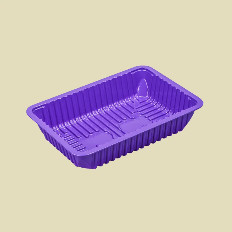 スーパーマーケットのフォーム食品包装トレイ用の新しいデザインのターンエッジバキューム成形PET PPプラスチックミートトレイ