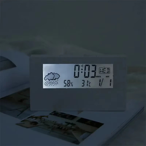 Kreative Desktop-Wetter anzeige Thermo-Hygrometer-Uhr Digital & <span class=keywords><strong>Analog</strong></span>-Digital Wecker Wohnzimmer Schlafzimmer Tisch dekoration