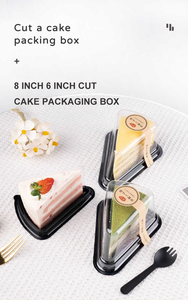 กล่องเค้กพลาสติกใสขนาดใหญ่ที่กําหนดเองชิ้น tiramisu กล่องบรรจุภัณฑ์ของขวัญทะเลทรายสําหรับมินิเค้กภาชนะสามเหลี่ยมทิ้ง - Product Image 2