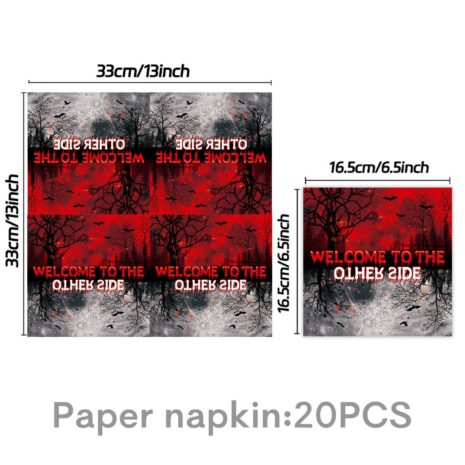 Serviette en papier rouge-20pcs