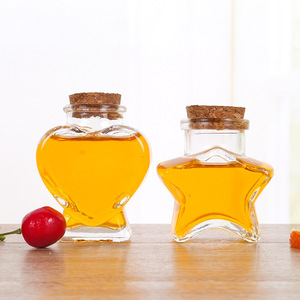 50ml 75ml Small Heart <strong>Shaped</strong> Jar Transparent Glass Storage Jar Bottle Container <strong>with</strong> Cork Stopper Fill <strong>with</strong> Jelly Balls <strong>String</strong> - Product Image 6