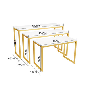 Boutique Store Design <strong>Nested</strong> <strong>End</strong> <strong>Table</strong> Set Clothes Rack Shop Fitting Gold Garment Rack Nesting Display <strong>Table</strong> - Product Image 6