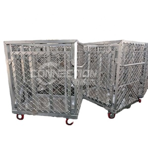 Transport stahl-speicherkäfig mit rad Warenlager stapeln draht <span class=keywords><strong>container</strong></span>-speicherkäfig