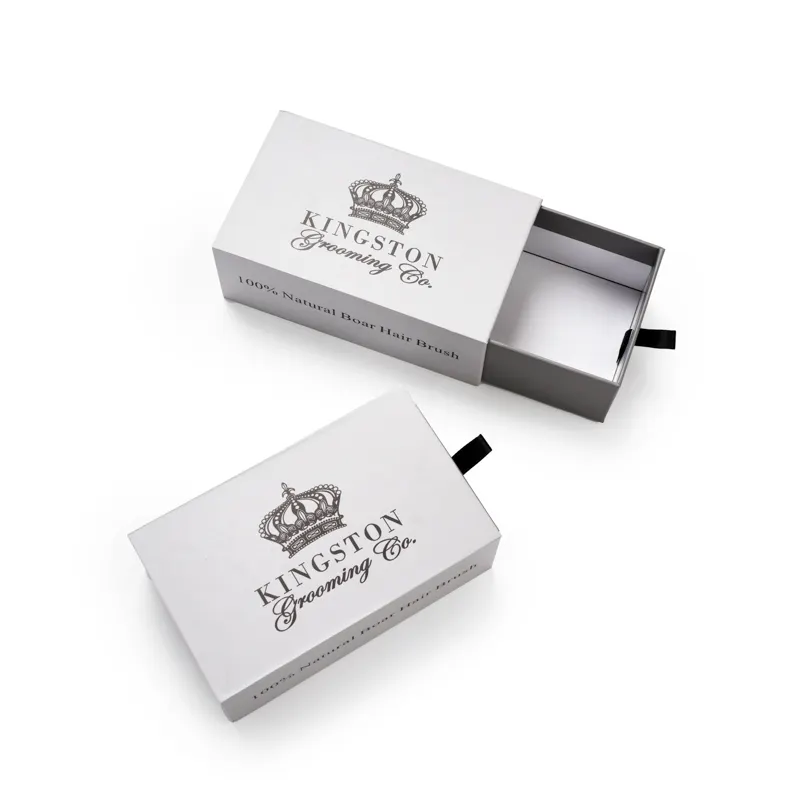 Caja deslizante de lujo de cartón rígido duro con impresión personalizada con cinta de cuerda caja de cajón de manga de regalo embalaje