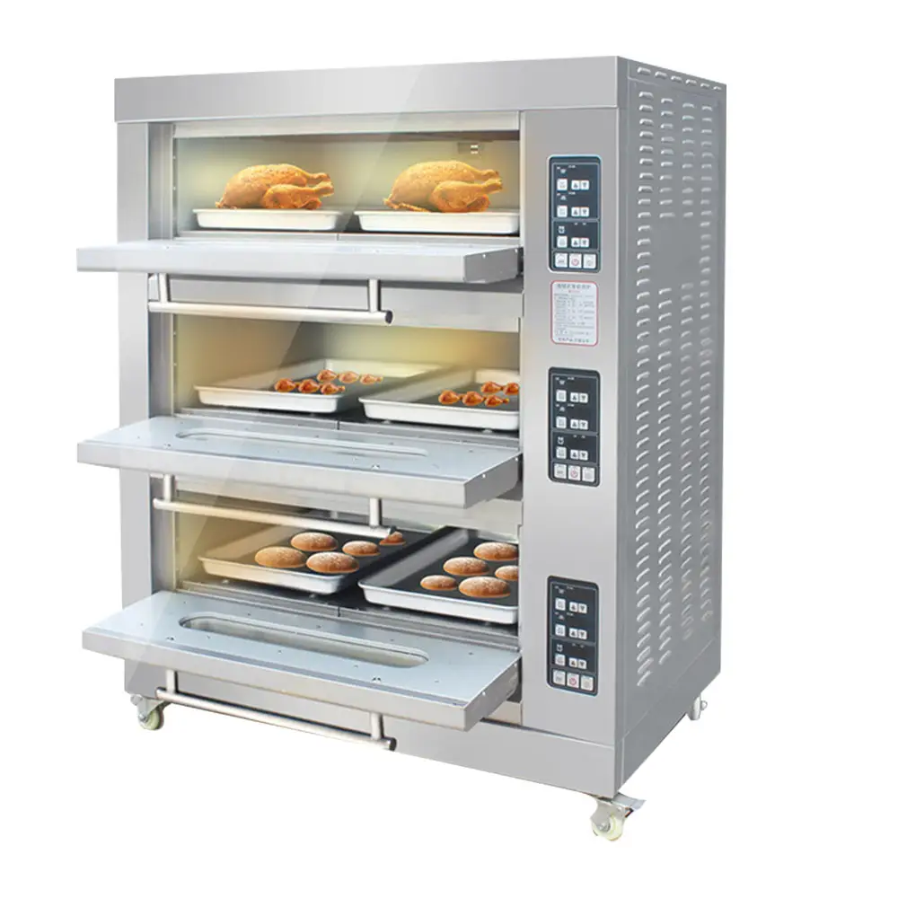 फ्रीस्टैंडिंग आउटडोर गैस बेकिंग उपकरण वाणिज्यिक रोटी बेकिंग मशीन रसोई में पिज्जा बनाने की मशीन