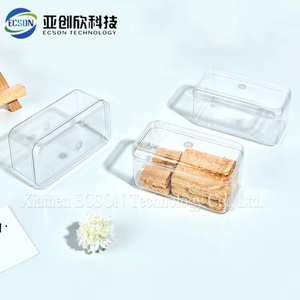 Food Grade PET Plastic Box Pastry <strong>Chicken</strong> Rolls Meat <strong>Preserved</strong> Dim Sum Packaging Transparent Rectangular Box - Product Image 2