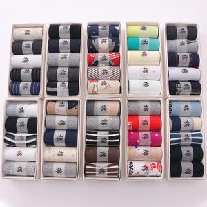 2023082034 Stock Cheap Promotion Cotton <strong>Socks</strong> for Men women with packing in BOX color pattern random (price for one pair) - Product Image 3
