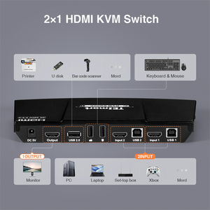 Mart-Interruptor de puerto de pantalla 4K 60Hz, gran oferta de entrada 2 y salida 1 HMMH2.2 kvkvkvm - Product Image 4