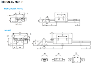 Hiwin MGN7H MGN9H MGN12H MGN15H CNC Carril de guía lineal en miniatura Deslizador de bloque de guía lineal para impresora 3D - Product Image 5