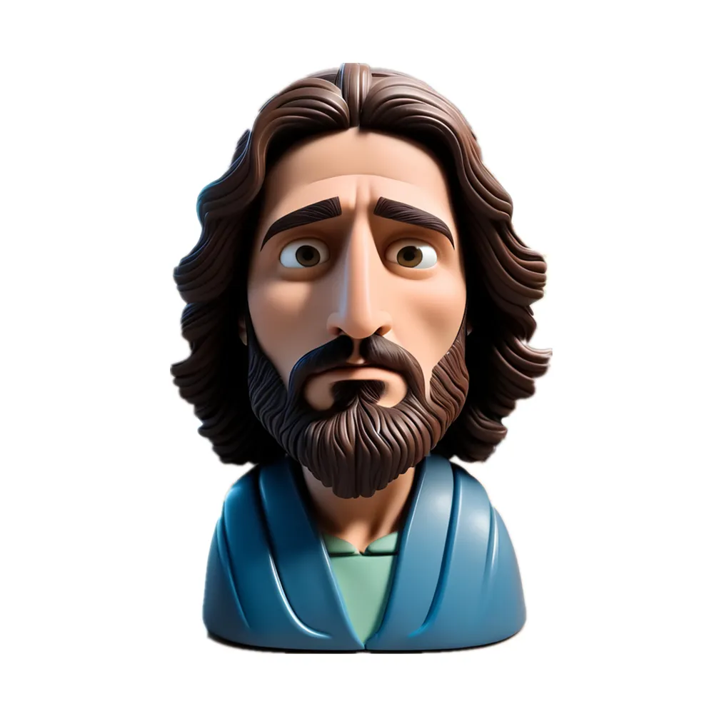 Figura personalizada de resina de Jesús divertido busto estatua decoración de escritorio