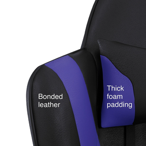 सस्ते तैयार रॉकिंग स्टेपल्स वर्टन गेमिंग चेयर ब्लू बोडेड चमड़े के लक्जरी कंप्यूटर घर वयस्कों को पहियों के साथ चेज़ गेमर प्रो - Product Image 2
