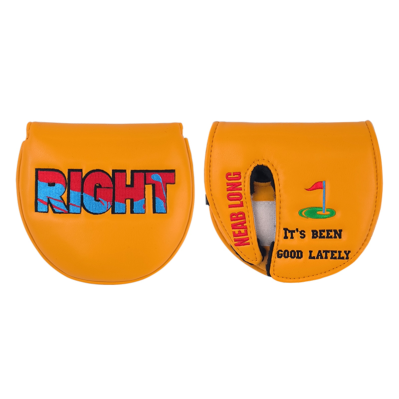 Funda para putter mallet semicircular - Letras Naranja
