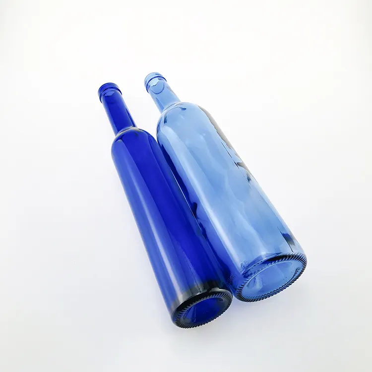 Manufacturer Wholesale 750ml Wine Bottles Blue Glass Bottle In Stock