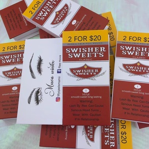 מותאם אישית swisher מתוק קופסא ריסים מינק ריסי ריסים מלאכותיים טבעי דליל ורך לאש ריס הארכת צלב רצועה