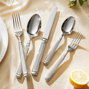 La Mã Thiết Kế Trụ Cột Bạc Bắc Âu Vàng Flatware Muỗng Nĩa Dao Thép Không Gỉ Thiết Lập Dao Kéo Cho Đám Cưới - Product Image 1