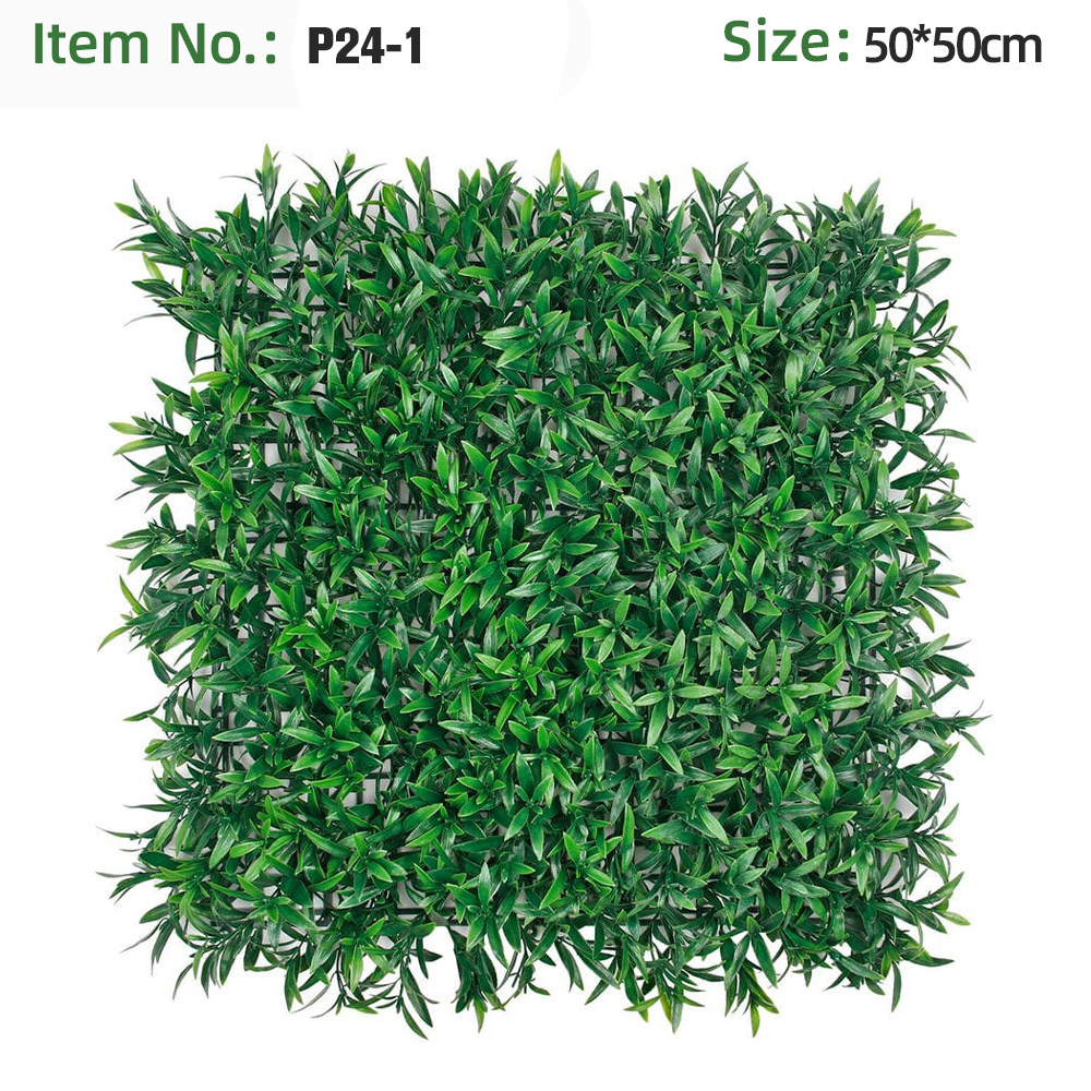 Solid Dark Green Long Narrow Leaf Grass Wall Panel