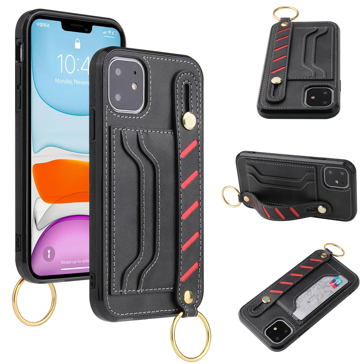 Shanhai capa para iphone 12 11 e iphone, capinha de couro com flip luxuosa para iphone 11, capinha retrô para celular iphone 11