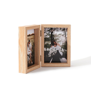 กรอบรูปคู่แบบบานพับ4x6in 1ชิ้นวางในแนวตั้งบนเดสก์ท็อปหรือเคาน์เตอร์กรอบรูปบานพับแบบพับ - Product Image 3