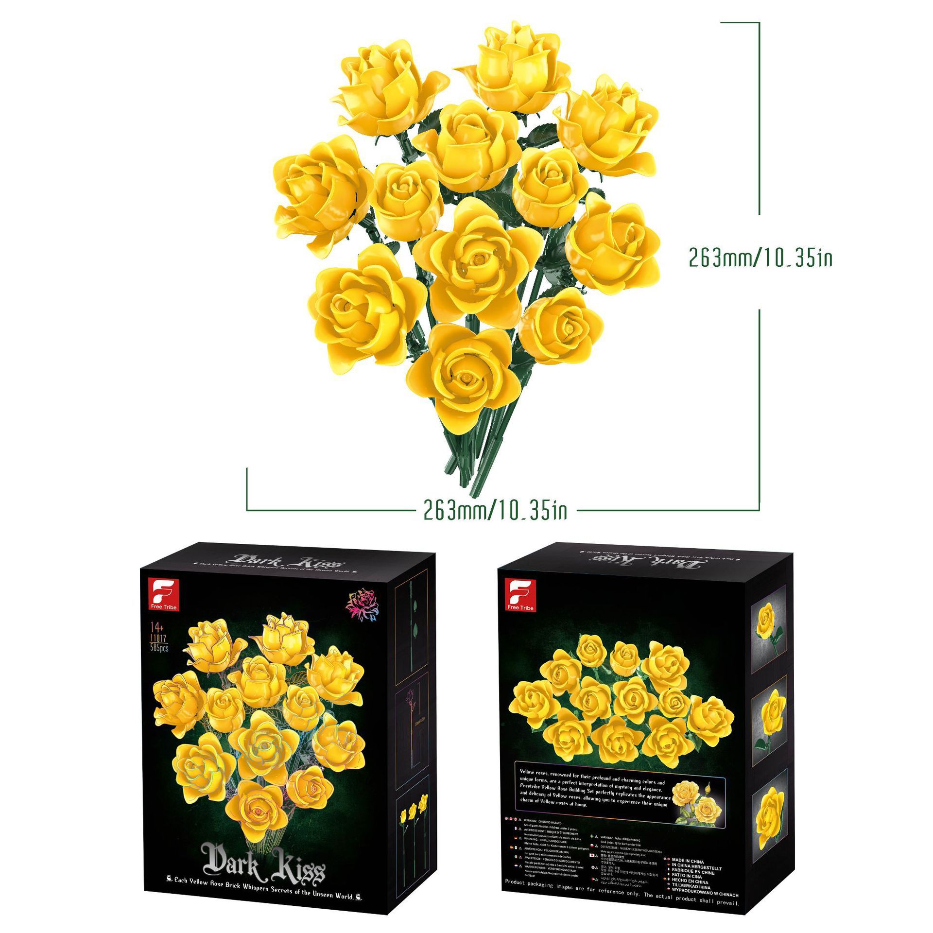 11017-rose jaune-800g-boîte couleur