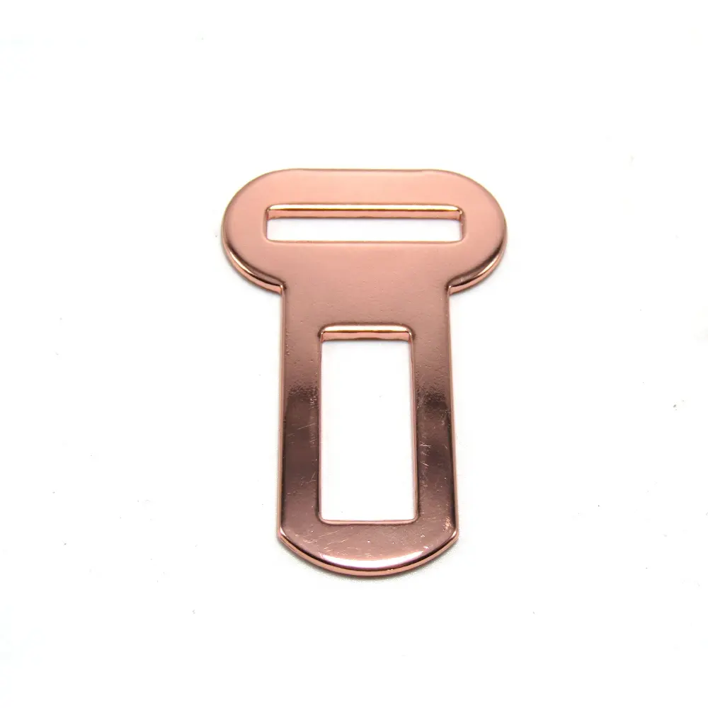Clipe de inserção de assento de carro, cinto de ferro metálico rosa dourado de 1 polegada para animais de estimação