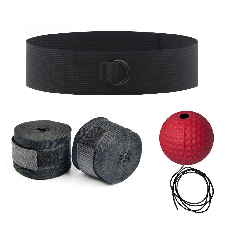 Knitted headband red hard ball-black strap