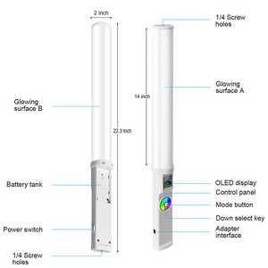 GVM-T20R ışık 20W RGB led ışık çift renk değnek led ışık - Product Image 4