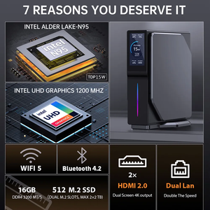 Intel N100 Mini Tower <strong>PC</strong> with RGB Light WIFI 6 BT5.<strong>2</strong> Intel 12th Gen DDR4 16G 512GB <strong>2</strong>*H-DMI Mini Computer Perfect for Home/Office - Product Image 5