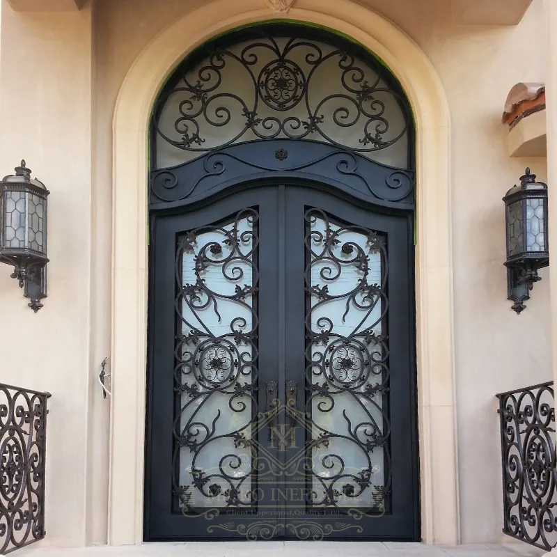 Заводская цена, кованая железная дверь, наружная дверь высокого качества, кованая железная дверь для ворот дома
